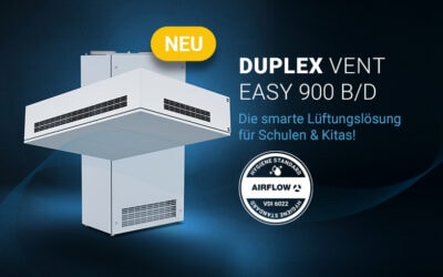 Airflow erweitert DUPLEX Vent Easy Serie um deckenhängendes Lüftungsgerät